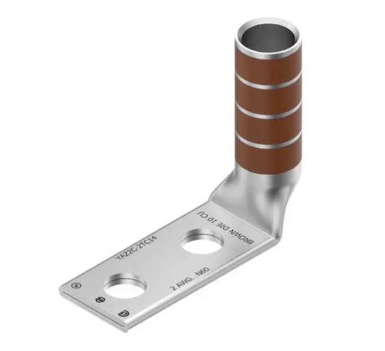 Burndy YAZ2C2TC10E290 | 2 AWG Copper Compression Terminal 2-Hole