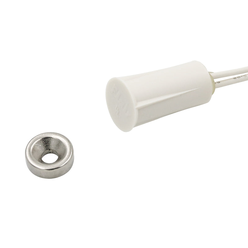 Flair Electronics RMS94-2N WHT | Recessed Stubby Contact, Self Locking In Wood, Recessed, N/O, Wired, Closed, 100VDC/VAC, White