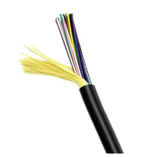 Hubbell Premise Wiring HFCD14012PSBK | Indoor Outdoor Fiber Optic Cable, Tight Buffered, PVC, Black, 12 Fiber, OS2