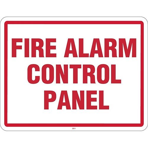 Maxwell Alarm Screen Inc SN-FIRE2 | Fire Panel Sign, 8-1/2 in. H, Plastic, Red/White