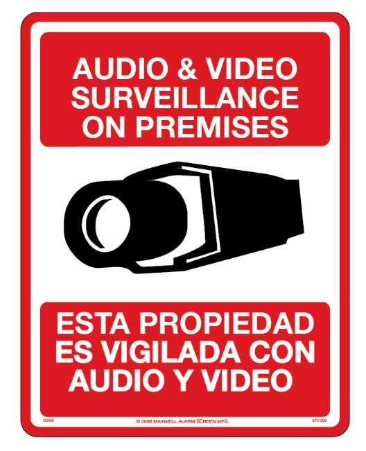 Maxwell Alarm Screen Inc STV-210 | Caution Sign, Rectangular
