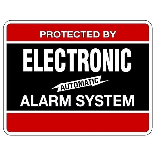 Maxwell Alarm Screen Inc YS-103-DI | Security Sign, 11 in. L x 8-1/2 in. H, Aluminum, Red/Black on White