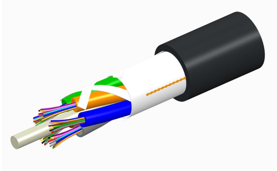 CommScope 8107428/DB | Fiber OSP cable, LightScope ZWP Single Jacket All-Dielectric, 48 Fiber, Black Jacket