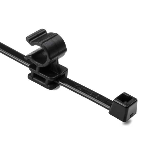 HellermannTyton 156-00594 | 2-Piece Cable Tie with Pipe Clip, 50 lb, Clip Dia. 0.26