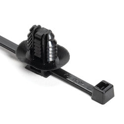 HellermannTyton 156-01798 | 2-Piece Cable Tie/Fir Tree Mount, Unassembled Set, 50 mm Max Bundle, PA66HIRHSUV, Black, 3000/Carton