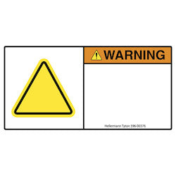 HellermannTyton 596-00378 | Pre-Printed Header Label, Warning, Blank Yellow Triangle, 1.35