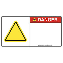 HellermannTyton 596-00379 | Pre-Printed Header Label, Danger, Blank Yellow Triangle, 1.35