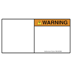 HellermannTyton 596-00386 | Pre-Printed Header Label, Warning, Blank Symbol Panel, 1.35