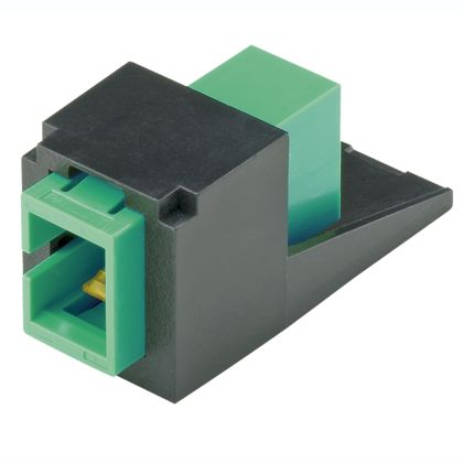 Panduit CMDAGSCZBL | Mini-Com APC Green SC Duplex, Black Module