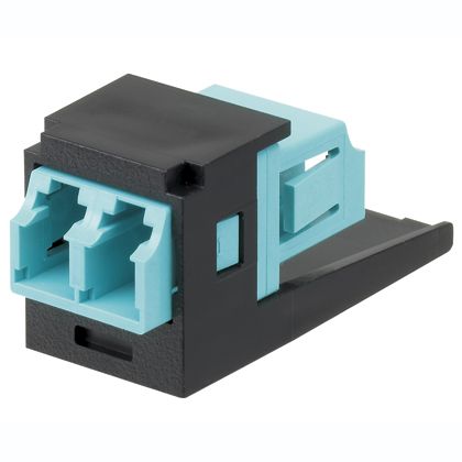 Panduit CMDSAQLCZBL | Mini-Com Aqua LC Duplex, Black Module