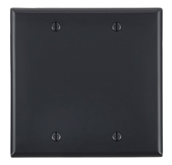 Leviton 80725-E | 2-Gang Blank Wallplate, Standard Size, Thermoplastic Nylone, Black