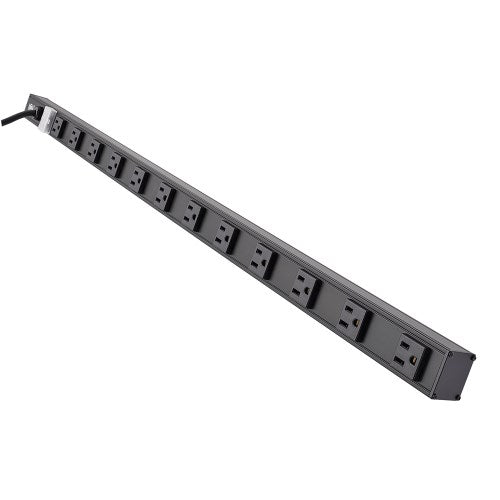 Tripp-Lite PS3612B | 12-Outlet Vertical Power Strip, 120V, 15A, NEMA 5-15P, 15 ft. (4.57 m) Cord, 36 in., Black Housing