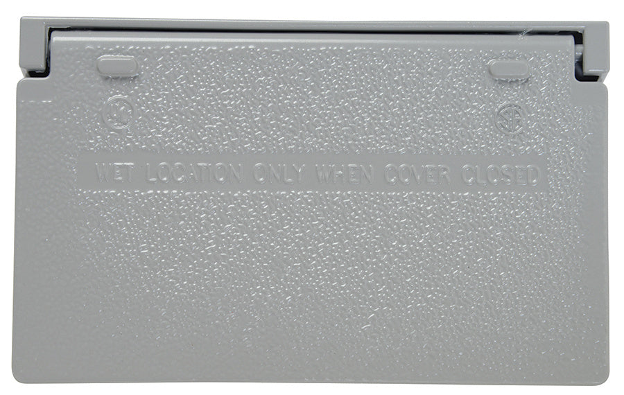 Legrand CA26GH | Cast Weatherproof Decorator/GFCI Horizontal Cover Self-Closing Gray