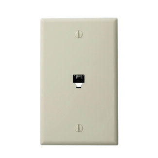Leviton 40249-I | Standard Telephone Wall Jack, 6P4C, Screw Terminals, Ivory