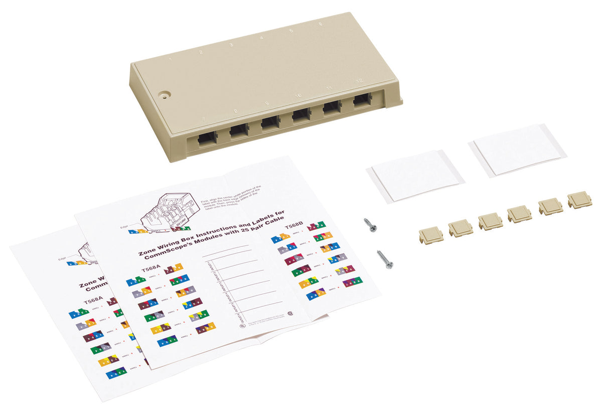 Commscope M112SMB-246 | M112 Type Surface Mount Box, twelve port ivory