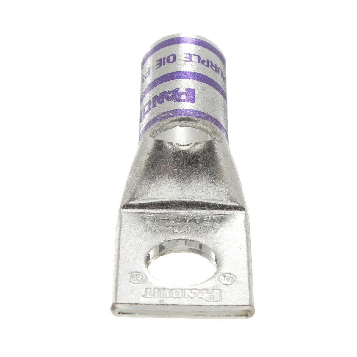 Panduit LCA4/0-12-X | Pan-Lug Comp. Lug, 4/0, Tin Plt Copper, Strt, One 1/2" Stud, PK10