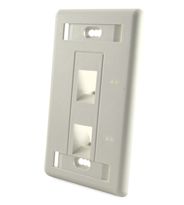 Commscope 1375155-1 | Faceplate Kit, 1-gang, angled, 2 port, almond