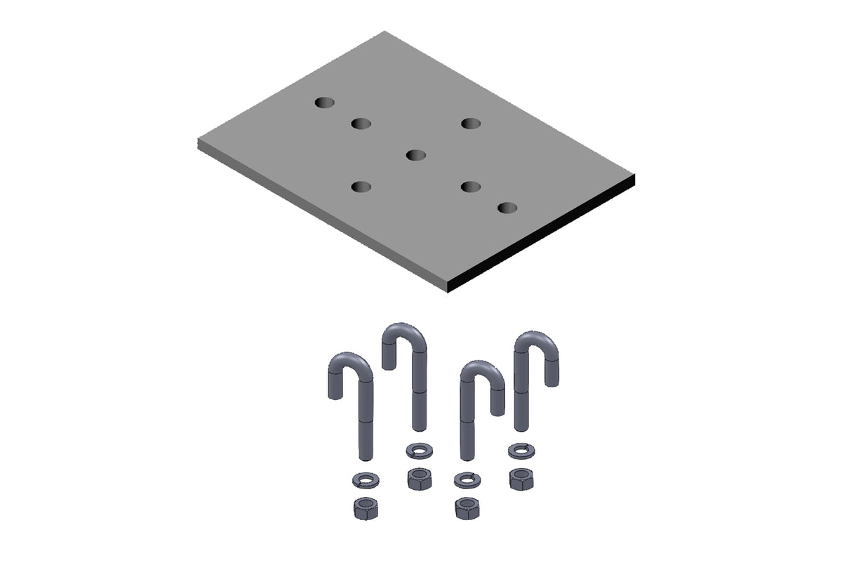 Chatsworth 10595-704 | 3" (80 mm) Channel Rack-To-Runway Mounting Plate Using J-Bolts 4" (100 mm) W Runway