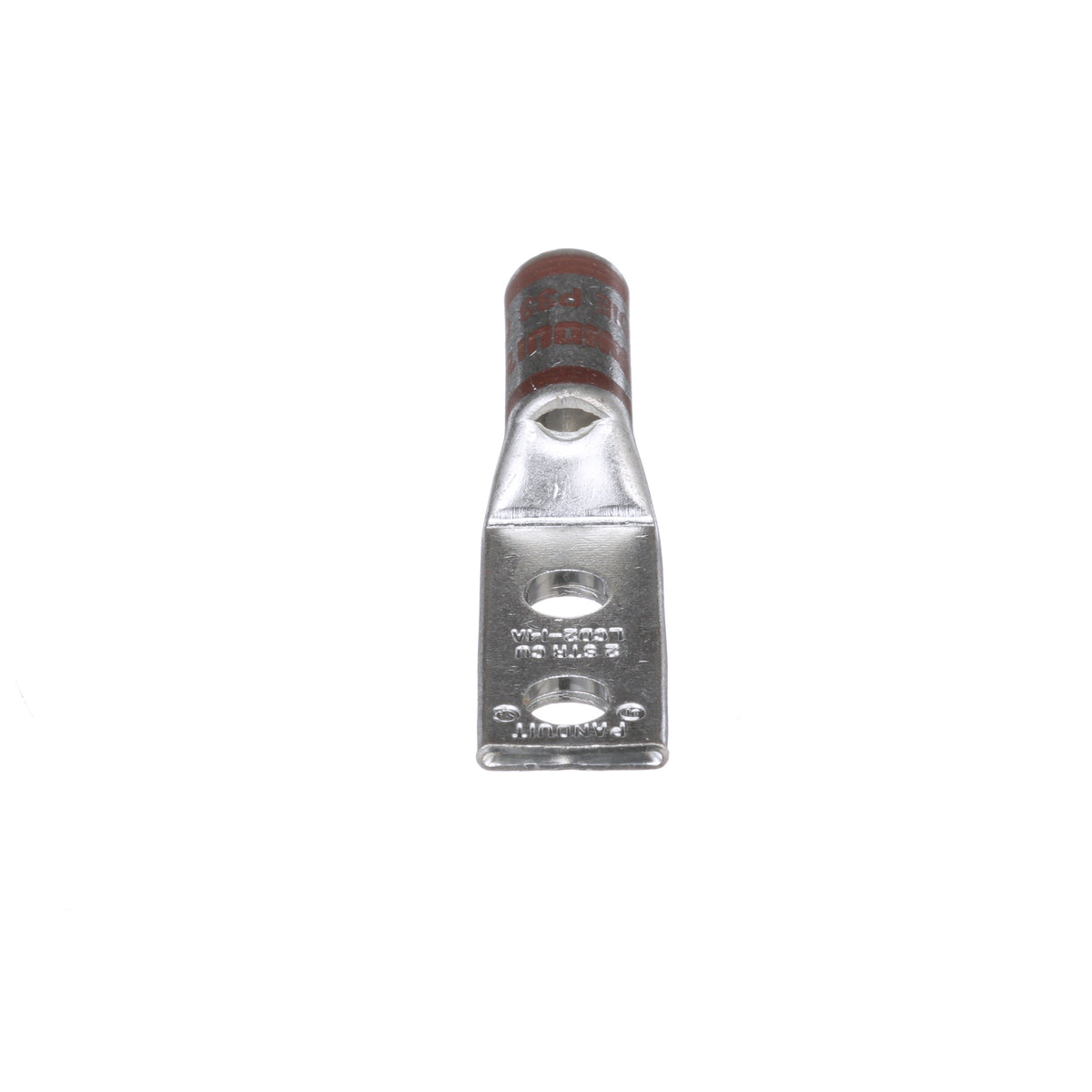 Panduit LCD2-14A-Q | Pan-Lug Comp. Lug, 2, Tin Plt Copper, Strt, Two 1/4" Stud, PK25