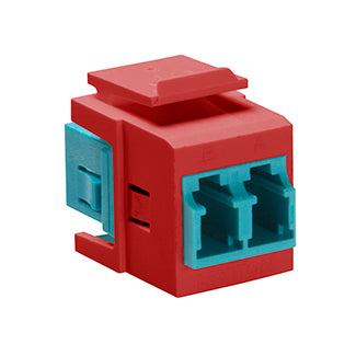 Leviton 41085-LLR | QuickPort Duplex LC Adapter, Zirconia Ceramic Sleeve, Red