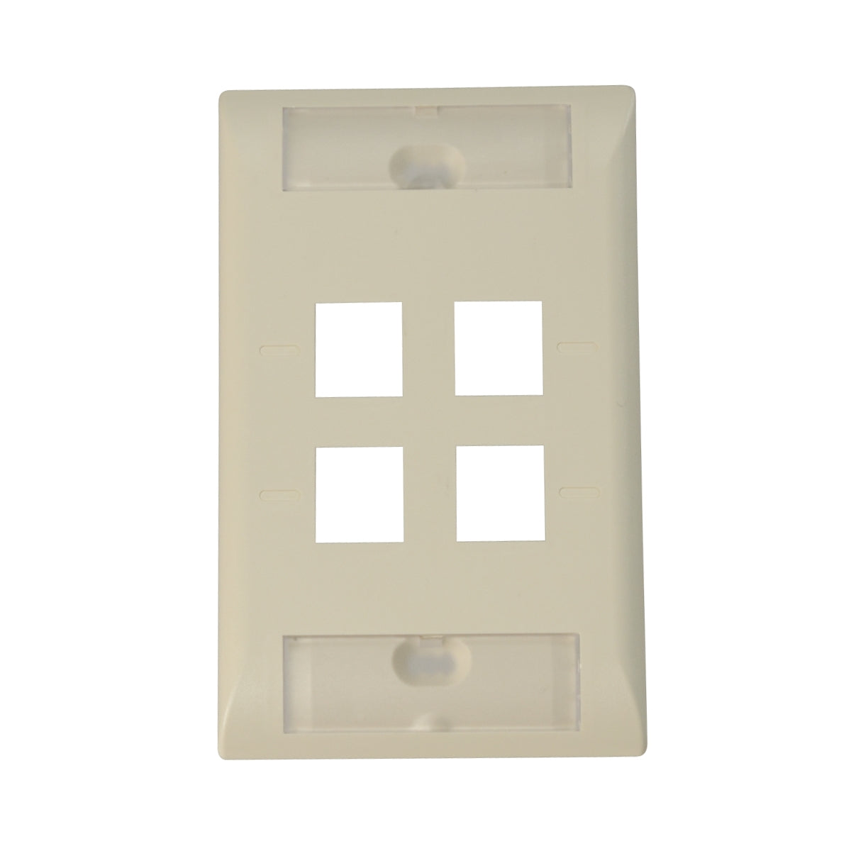 Commscope 2111039-1 | Faceplate Kit, labeled, 1-gang, 4 port, almond
