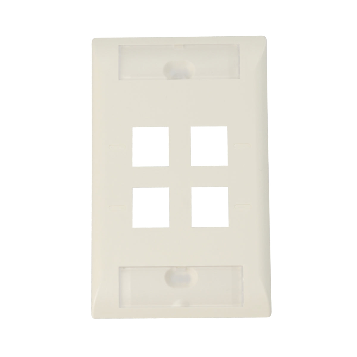 Commscope 1-2111039-1 | Faceplate Kit, labeled, 1-gang, 4 port, electrical ivory