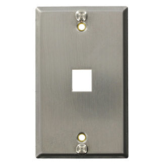 Leviton 4108W-SP | Stainless-Steel QuickPort Telephone Wallplate