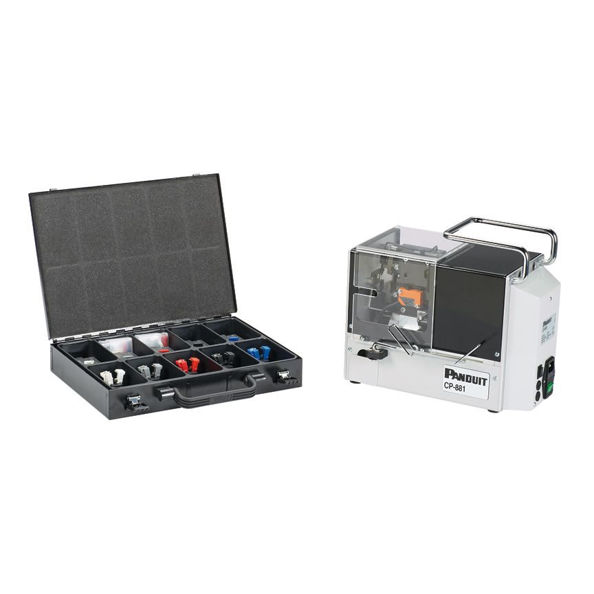 Panduit CP-881 | Reel Fed Strip and Crimp Ferrule Tool (120 VAC) | UPC - 07498363443