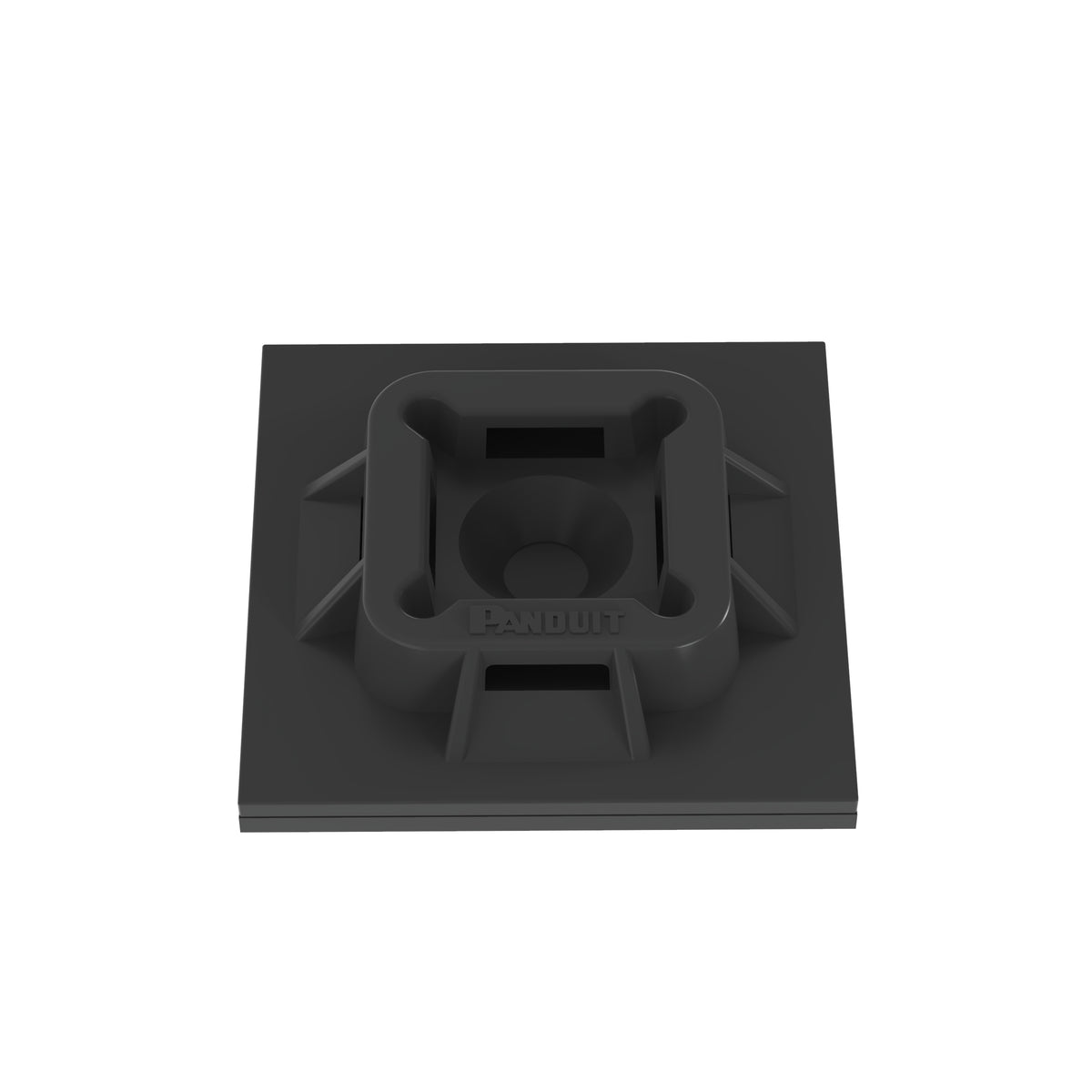 Panduit ABM100-AT-C0 | Cable Tie Mount, Black, UV PA6.6, Acrylic Adh., 1x1", PK100