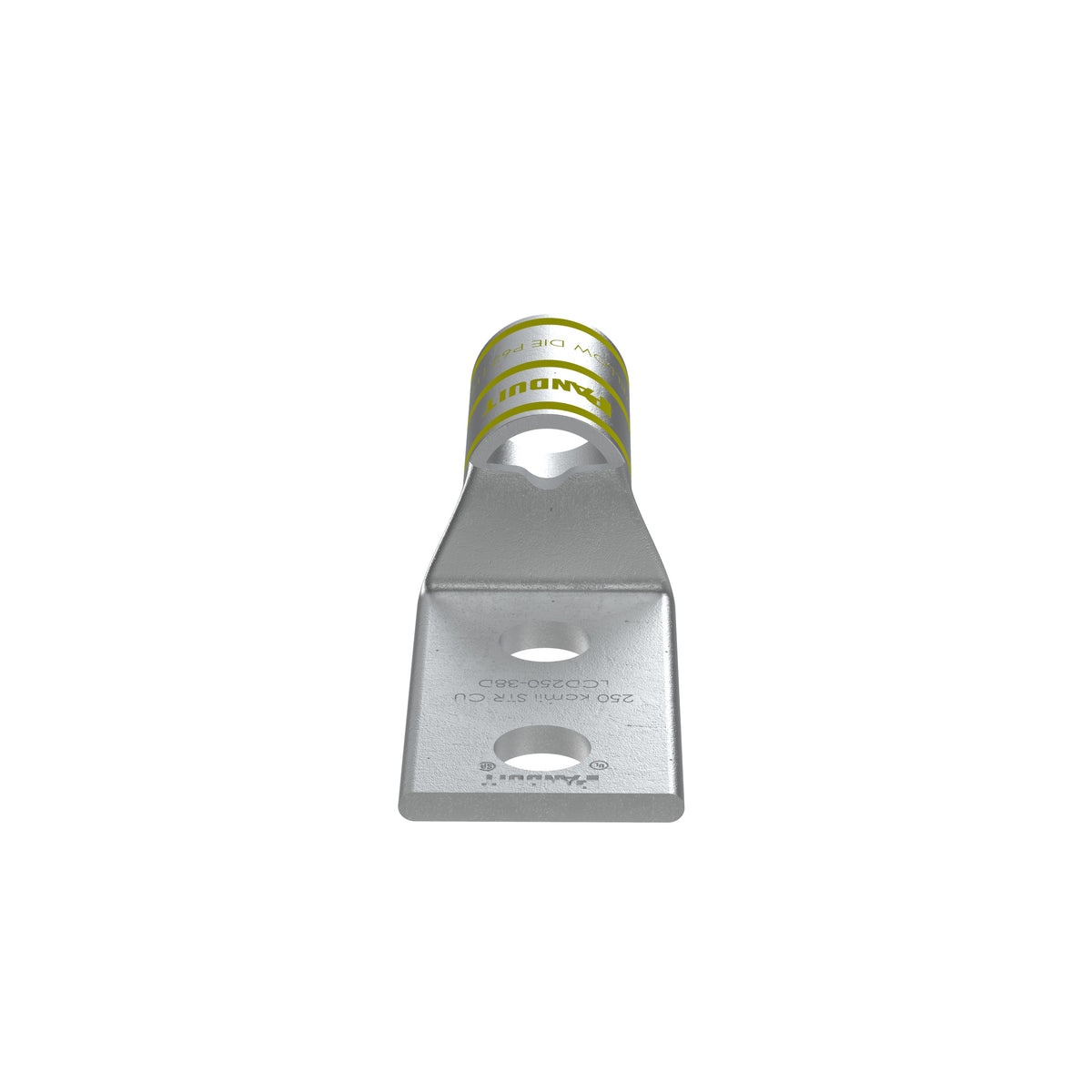 Panduit LCD250-38D-X | Pan-Lug Comp. Lug, Tin Plt Copper, Strt, Two 3/8" Stud, PK10