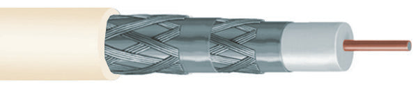 Commscope 2287V WTRL RG11 QD 1000 | RG 11 Type Quad Shield Plenum Video Coaxial Cable, white jacket, 500ft (305 m) reel