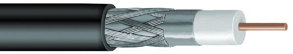 Commscope 5729 BKRB RG6 60 1000 | RG 6 Type 60% Braid Non-Plenum Coaxial Cable, black jacket, 1000 ft (305 m) box