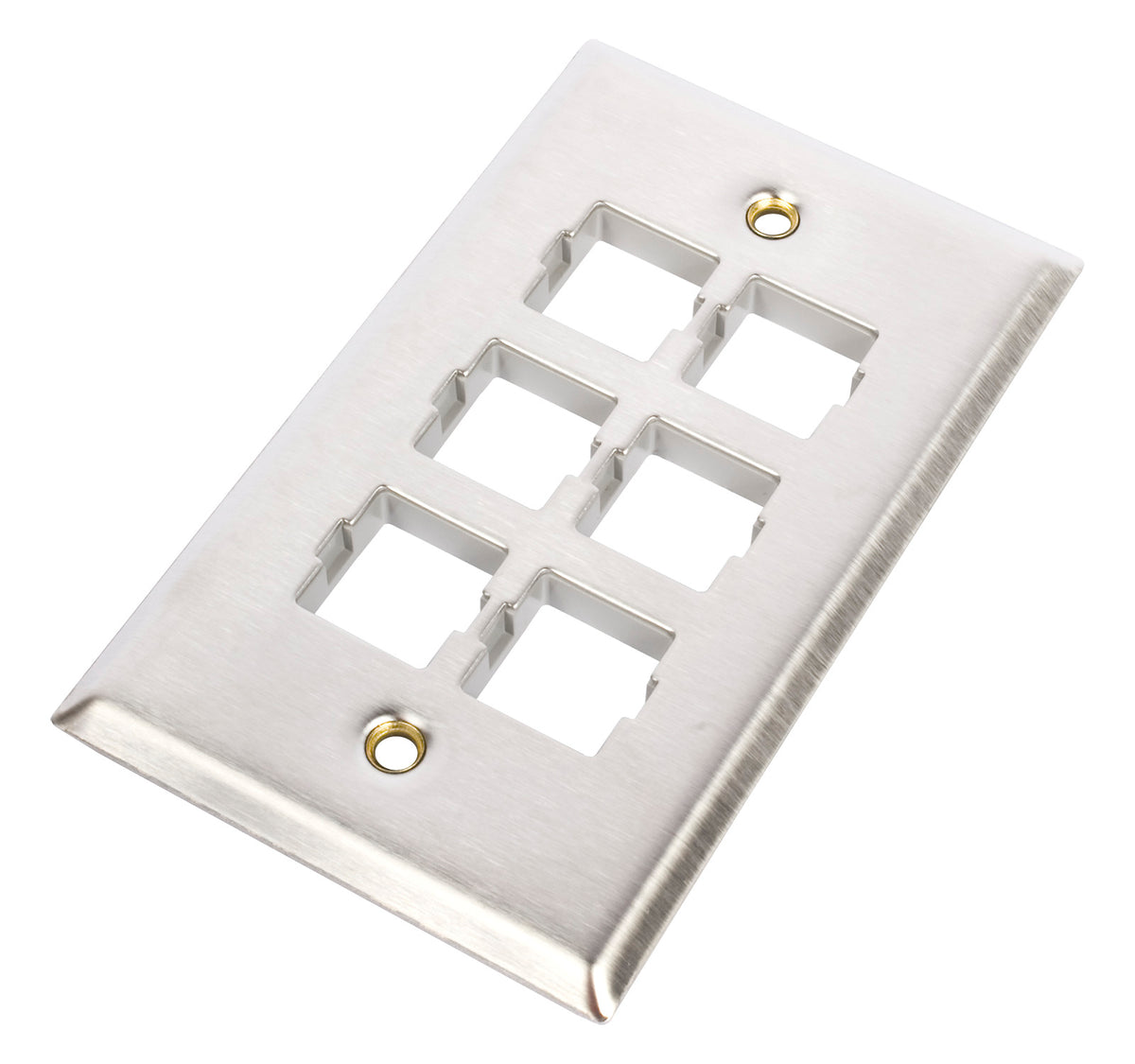 Commscope M16SP | M16SP 6-port Single Gang Stainless Steel Faceplate