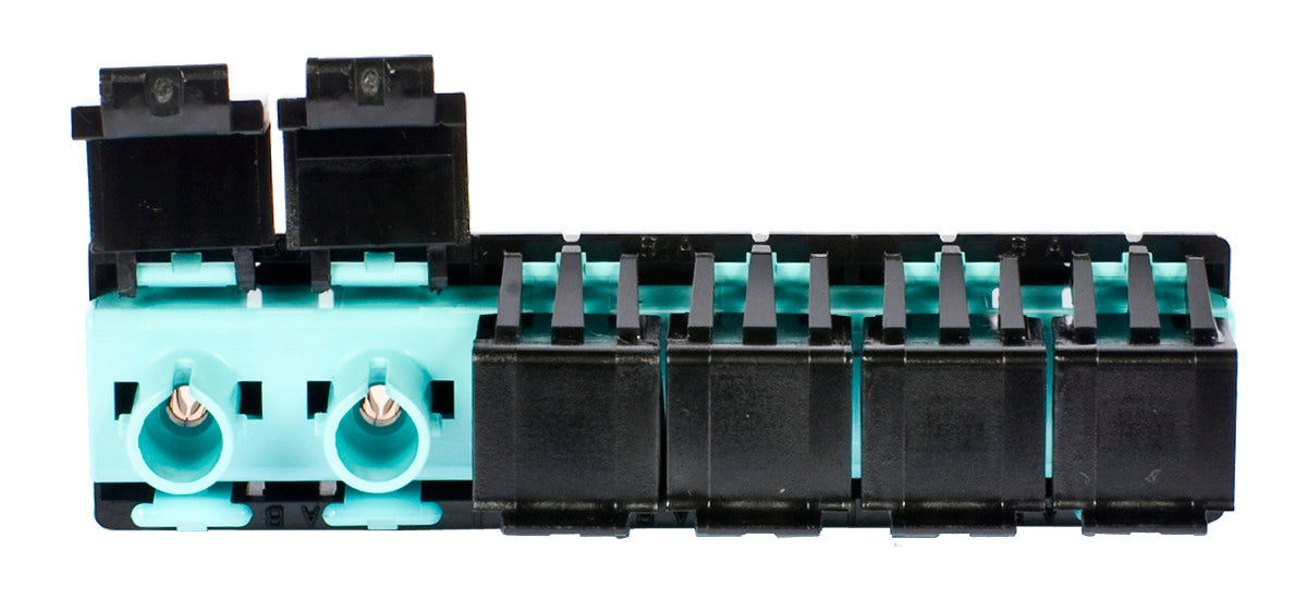 Commscope MFA-ST06-AQ-10-BULK-PACK-SHUTTERED | LazrSPEED ST Multiport Shuttered Adapter, Aqua, 10 Bulk Pack