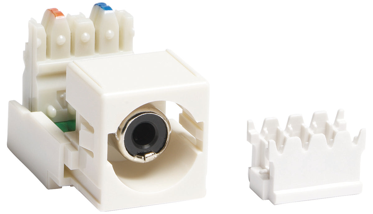Commscope M81RCA110262B | M81 RCA to 110 Punchdown Module Audio and Video Adapter, white housing black connector