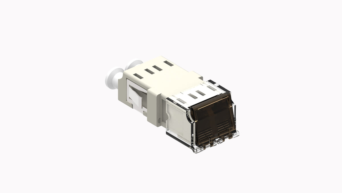 Commscope MFA-LC02-BG/LP-50-BULK-PACK-SHUTTERED | OptiSPEED LC Duplex Low Profile Shuttered Adapter, Beige, 50 Bulk Pack