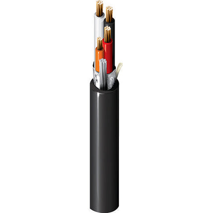 Belden 1528A 0107500 | Inst, 3 Pr #16+22 Str BC, PVC Ins E1, OS, Blk PVC Jkt, 300V PLTC-ER ITC-ER CMG