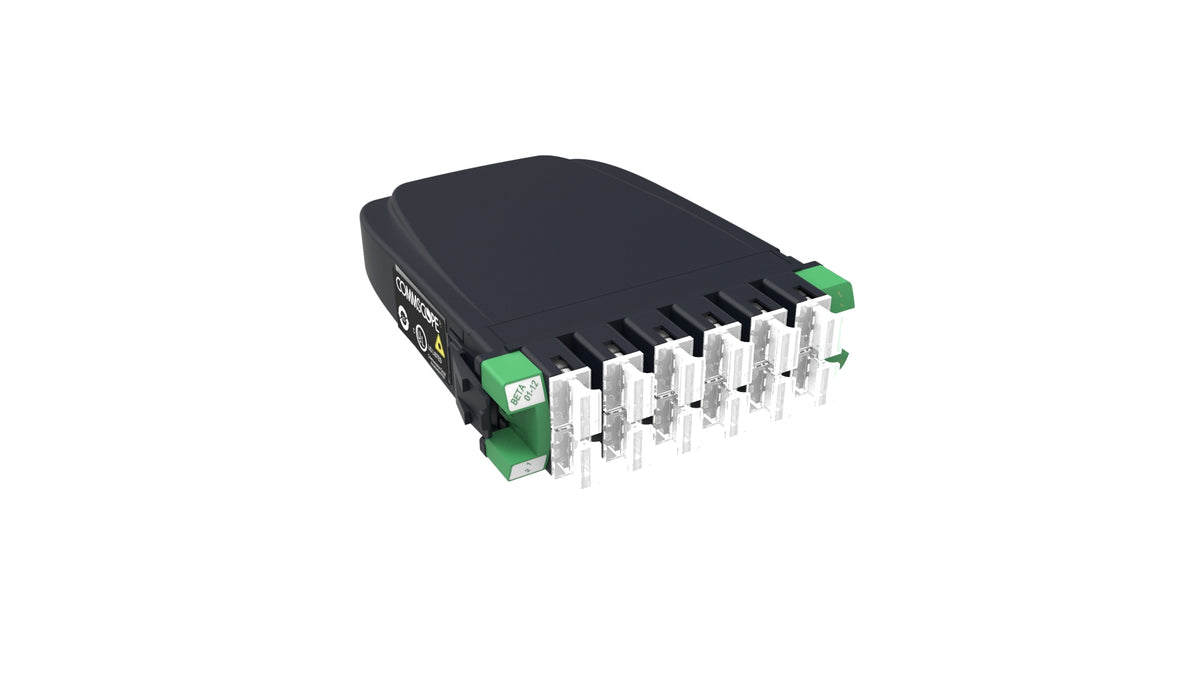 Commscope 360DM-12SCA-SM | G2 LL Singlemode  MPO 12 distribution module, 12 SC APC to 1x12f MPO pinned, dust plugs
