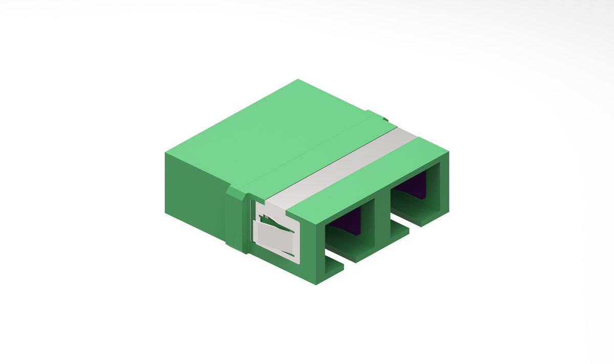 Commscope AFA-SC02-GR-FLANGELESS-50-BULK-PACK | TeraSPEED SC-APC Duplex Flangeless Adapter, Green, 50 Bulk Pack