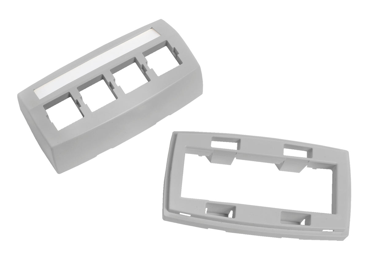 Commscope M14CE-E -270 FACEPLATE 0.08 SNAP | M14CE-E Type Furniture Faceplate, four port gray