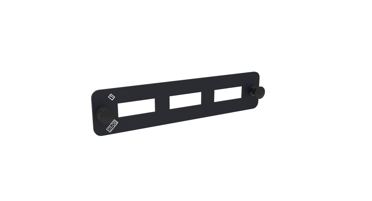 Commscope PNLBK006EMTSC02 | Adapter Pack, Black, 1000-Type, unpopulated, accepts 3 duplex SC adapters