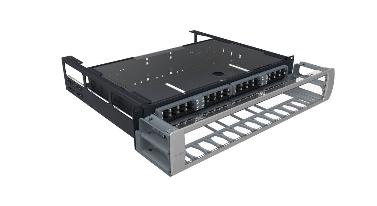 Commscope 360G2-IP-2U-64-MPO-DP-SD | SYSTIMAX 360 iPatch G2 2U 64-MPO Distribution Panel, Sliding Panel