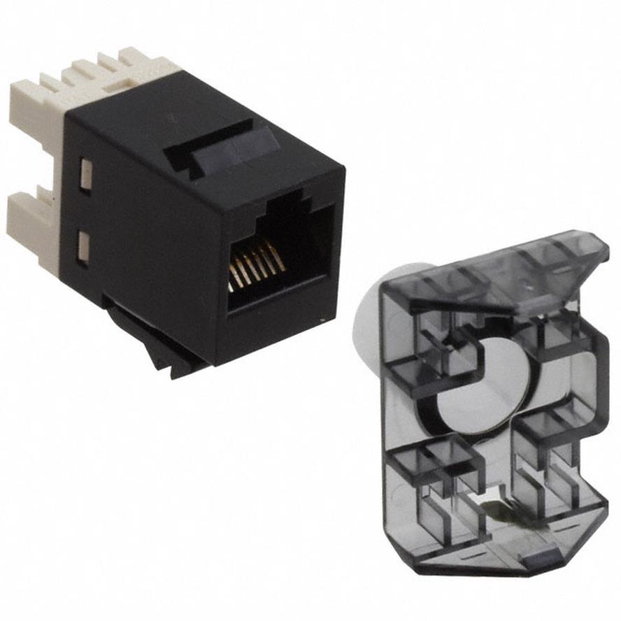 Commscope USL600-BLK | Uniprise USL Series Modular Jack, RJ45, category 6, T568A/T568B, unshielded, without dust cover, black