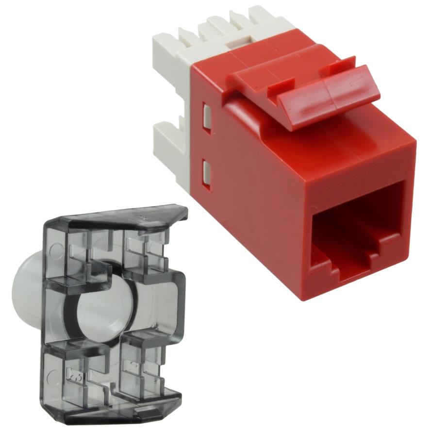 Commscope USL600-RED | Uniprise USL Series Modular Jack, RJ45, category 6, T568A/T568B, unshielded, without dust cover, red