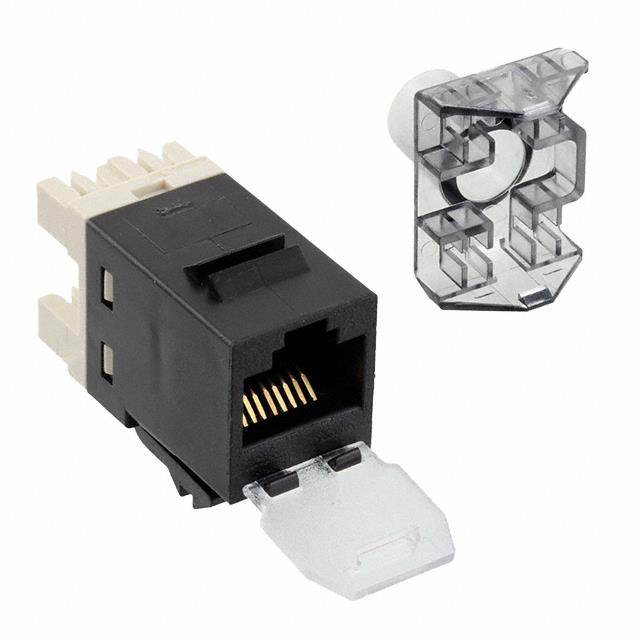 Commscope USL600-DC-BLK | Uniprise USL Series Modular Jack, RJ45, category 6, T568A/T568B, unshielded, with dust cover, black