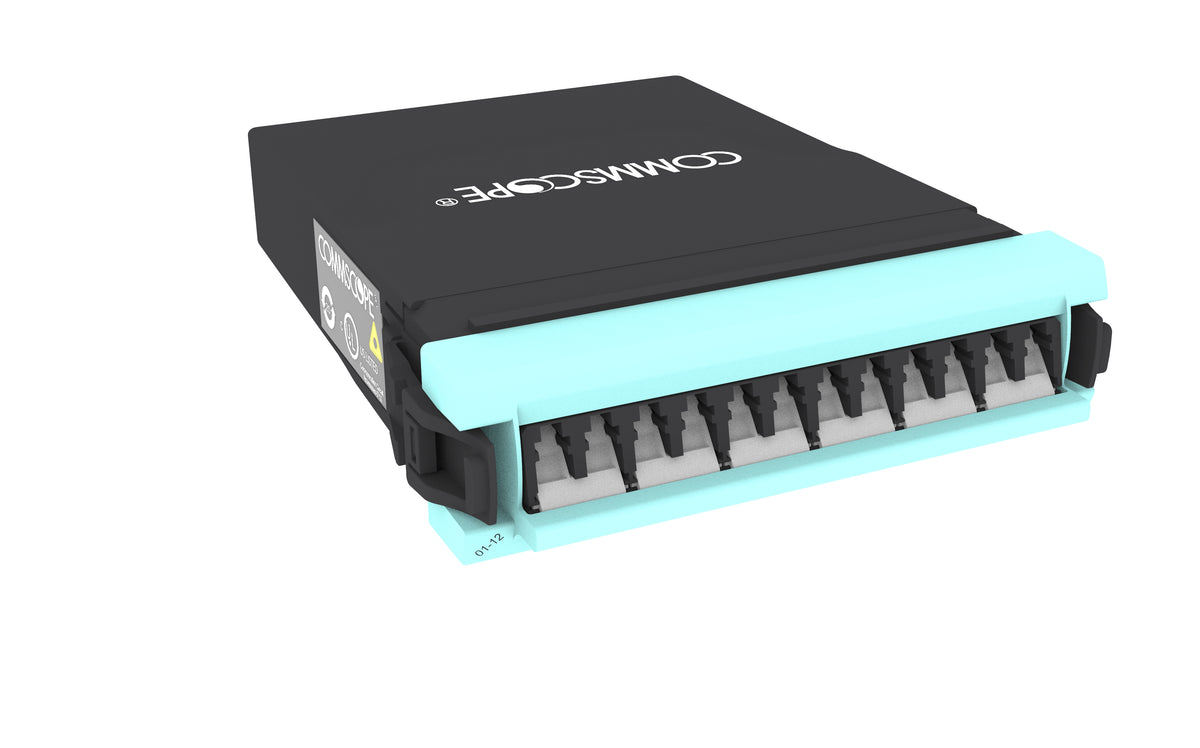 Commscope DM12-12LC-LS-AF | G2 MPOptimate Multimode OM4 MPO-12 Distribution Module, 12LC to 1x12f MPO pinned, internal shutters