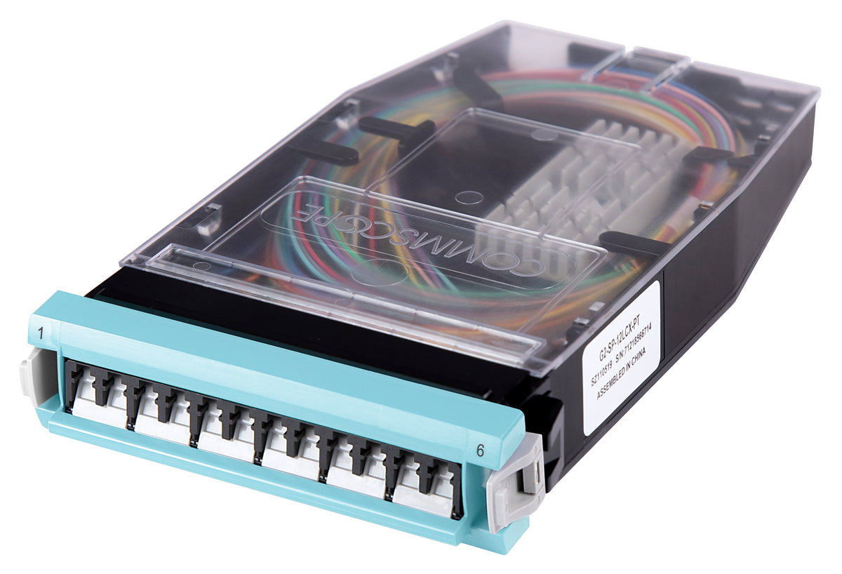 Commscope G2-SP-12LCX-PT | G2 Splice Cassette, 12LC  with internal shutters, OM4, with pigtails