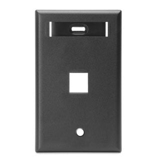 Leviton 42080-1GP | Dual-Gang QuickPort Wallplate with ID Windows, 1-Port, Grey