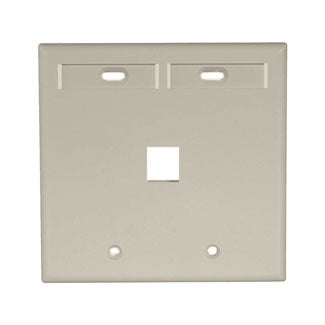 Leviton Manufacturing Co 42080-1IP | Dual-Gang QUICKPORT Wallplate with ID Windows, 1-Port, Ivory