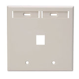 Leviton Manufacturing Co 42080-1IS | Single-Gang QUICKPORT Wallplate with ID Window, 1-Port, Ivory